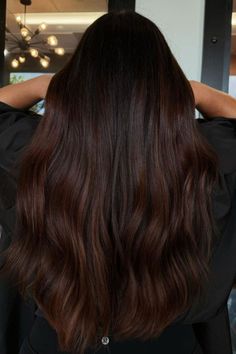 Dark Dimensional Auburn Brunette Hair Red Tint Brunette Hair, Rich Cinnamon Brown Hair, Hair Colour For Black Hair, Dark Brunette Hair Ideas, Dimensional Dark Brunette, Auburn Brunette Hair, Dark Brown Balayage Hair, Dark Red Hair With Brown, Chocolate Auburn Hair