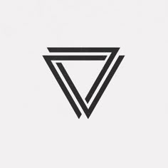 a black and white triangle logo with the letter v in it's center on a white background