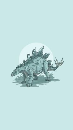 an illustration of a dinosaur walking in the grass