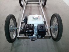 an electric vehicle with two wheels attached to it