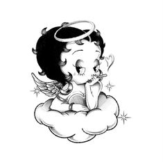 Bett Boop Tattoo, Dodger Tattoos For Women, Betty Boop Haircut, Betty Boop Drawing, Betty Boop Pfp