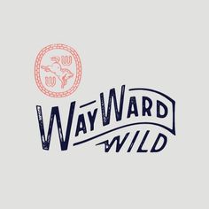 the logo for wayward wild is shown on a gray background with an orange and blue circle