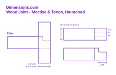 the measurements for wood joinr and ten - inch handrails are shown in purple