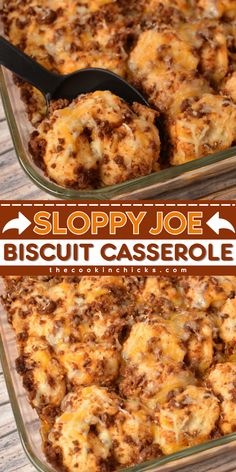 Try this family-friendly and delicious Sloppy Joe Biscuit Casserole! This main dish casserole recipe is so savory and packed with flavor that you can't resist. This yummy comfort food is easy to make and only requires a few simple ingredients. This dish is perfect for dinner and a sure win for your family or guests! Dinner Ideas For A Crowd, Best Chicken Casserole Recipes, Main Dish Casserole Recipes, Sloppy Joes Biscuits, Holiday Dinner Ideas, Best Casserole Recipes