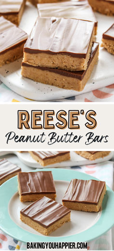 reese's peanut butter bars on a plate