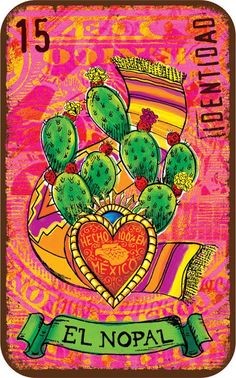 an image of a heart shaped cactus with the words el nopal on it