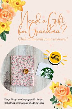 an ad for starbucks coffee with flowers on the side and text that reads, need a gift