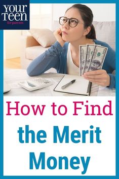 a woman sitting at a desk with money in her hand and the title how to find the