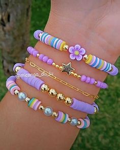 قلادات متدلية, Marble Bracelet, Girly Bracelets, Clay Bead Necklace, Preppy Bracelets, Preppy Jewelry, Pretty Jewelry Necklaces, Clay Bracelet