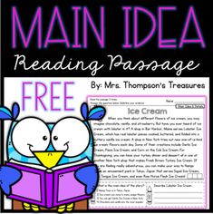 the main idea reading passage for free