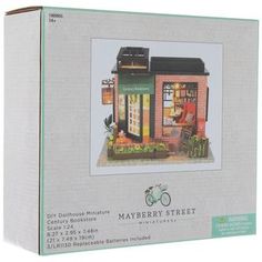 a box with an image of a store on it