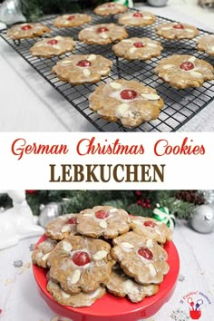 german christmas cookies with white chocolate and cherries