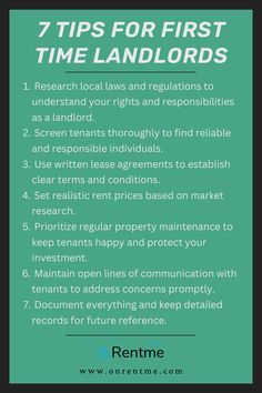 the 7 tips for first time landlords