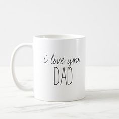 a white coffee mug with the words i love you, mommy written in black on it