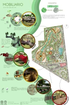 a map with many different types of buildings and trees in the background, including an image of