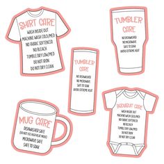 four t - shirts with the words tumbler care and tumblr care written on them