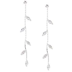 PRICES MAY VARY. Design - The sparkling dangle earrings is perfect for party, engagement wedding, prom, pageant, gala, holiday, birthday, Valentine's Day, anniversary. The long cubic zirconia chandelier pendants in a cascading leaf design, like the olive leaves, elegant earrings for Bride or Bridesmaids. Measurements - The droplet dangle earrings is 2.2g/pair, length is 5.5cm(2.16"). You can hardly feel them in place. It wears very comfortable. NOTE: manual measured, there will be a little diffe Silver Earrings Prom, Shiny Jewelry, Willow Leaf, Prom Earrings, Long Tassel Earrings, Tassel Drop Earrings, Long Pendant, Silver Drop Earrings, Simple Jewelry