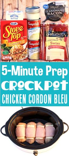 the 5 minute prep crock pot chicken cordon bleu is an easy and delicious recipe