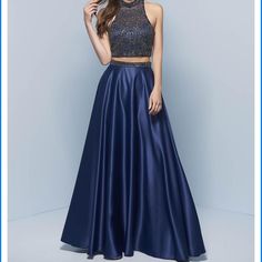 Size 4! 2-Piece Dress Style: J761 Navy Blue & Sparkly! Never Worn! Retails For $338+Tax Formal Prom Dress, Formal Dresses Prom, Piece Dress, Prom Dress, 2 Piece, New Color, Color Blue, Prom Dresses, Size 4