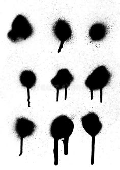 black ink splattered on white paper with different shapes, sizes and colors royalty illustration