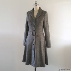 "DESCRIPTION Inspired by Kate Middleton's twill coat dress. Made in soft, twill herringbone wool, this coat dress is versatile as a dress and a coat. This fit and flare design features a tailored lapel, princess seam with a full skirt. Dress will be made to the details. *Can be made into white/ivory for winter wedding coat. Handmade on order request. We only use high quality fabrics and notions to ensure that you will get a dress that fits comfortably and last a long time. Custom to your size an Funny Face Wedding Dress, Winter Wedding Coat, Bow Coat, Red Winter Coat, Princesse Kate Middleton, Twill Coat, Wedding Coat, Silhouette Dress, Lara Jean