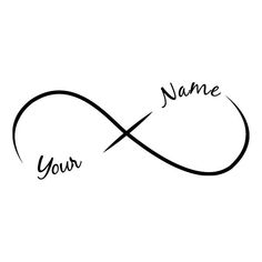 an infinite sign with the word name your in cursive writing on white paper