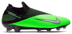 the nike vapor soccer shoe is green and black