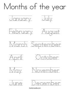 months of the year worksheet for kids to practice their handwriting and writing skills