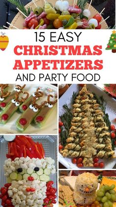 Christmas Cheese And Cracker Tray Ideas, Christmas Tree Skewers, Ugly Christmas Sweater Party Food, Snowman Appetizers, Healthy Finger Food Ideas, Christmas Day Food Ideas, Appetizers For Christmas Party, Classic Christmas Party