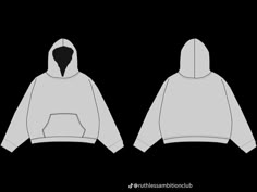 the front and back views of a hooded sweatshirt