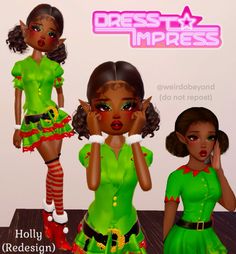 the official art in the story is so beatiful props to the artist (@asaqin_) fr #dresstoimpress #dressupgame #trending  #fyp #roblox #slay #character #holly #christmas #elf #green #red #festive #redesign Dti Hacks, Bloxburg Decals, Holly Christmas, Dti Fits, Dti Ideas, Dti Outfits, Stockholm Style, Up Game, Christmas Elf