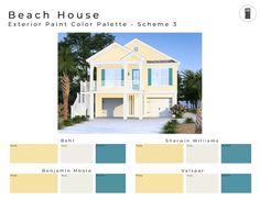 the beach house exterior paint color palette scheme