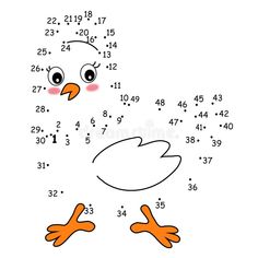 the dot to dot game with a bird and numbers on it, which is an example for