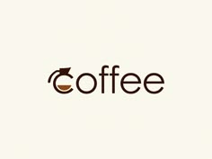 the word coffee is written in brown on a white background