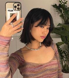 Hair Color For Asian Skin, New Hair New Me, Kpop Short Hair, Jihoon Kim, Angled Hair, Asian Skin Tone, Hair Color Asian, Night Live, Girl Short Hair