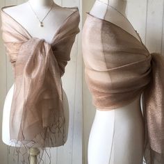 "This listing is a Beautiful quality double Silk Organza Brown Shawl/Wrap there is a copper brown Lurex thread sheen and a delicate tassel bottom edge. Gentle Wash - Delicate Spin, do not Tumbledry Dimensions:- Length 70\"/178cms  + 3.5\"/8.5cms fringe - Width 28\"/71cms This Wrap is a perfect Accessory for any special Occasion, it drapes beautifully, lovely luxe feel of the material. \"My Wraps and Scarves are always lovely to receive for Birthdays, Christmas, Mothersday - Your Wrap will arrive Brown Shawl, Downton Abbey Fashion, Bridal Wrap, Copper Brown, Wedding Shawl, Pink Scarves, Wrap Shawl, Silk Shawl, Wool Shawl