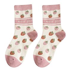 Sweet Pink Floral Socks Indulge in the cuteness of our Sweet Pink Floral Socks! Made with the softest material, these socks will keep your feet warm and cozy while adding a touch of kawaii style to your everyday outfit. Perfect for any occasion, give your feet the love they deserve with our sweet socks. Material: Cotton, Polyester Y2k Socks, Socks Y2k, Aesthetic Socks, Clothing Grunge, Gothic Harajuku, Floral Socks, Style Kawaii, Artsy Outfit, Kawaii Style