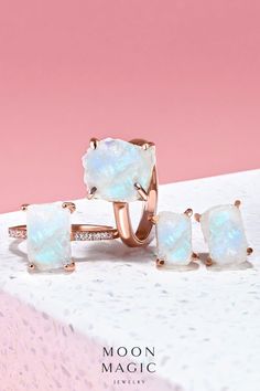 Discover the beauty of raw crystal jewelry. At Moon Magic, our raw crystal jewelry is created with authentic, sparkling gems. Shop the collection now to give your style the ultimate upgrade. Raw Crystal Jewelry, Rings Collection, Rainbow Moonstone Ring