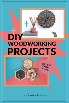 two pictures with the words diy woodworking projects on them