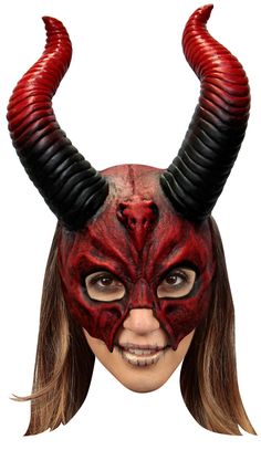 PRICES MAY VARY. Devil Mythical Horned Skull Mask by Devils Line Dress up this Halloween from Devil MythicalHorned Skull and complement your devil costume with this half latex mask with big horns Master of the Darkness and responsible of the existence of all the halloween, horror and evil creatures. Is one of the easy and iconic symbols that are part of the modern halloween cult {SIZE} One size latex mask, adult latex mask {QUALITY} Handmade and painted in Mexico with a completely handmade proce Demon Masquerade, Women Demon, Devils Line, Angel And Devil Costume, Devil Mask, Clown Halloween, Devil Costume, Scary Mask, Modern Halloween