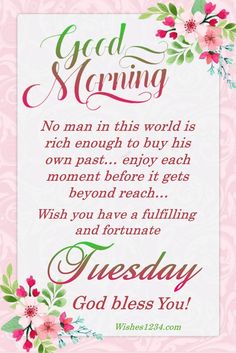 a greeting card with flowers and the words good morning