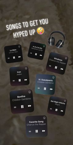 the music player is playing with headphones