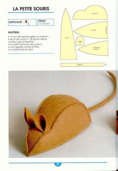 a paper mouse is shown with instructions for making it's own mouse head and ears