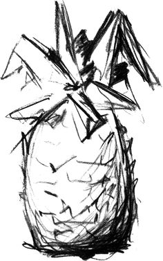 a black and white drawing of a vase