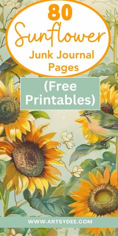 sunflowers with the text, free printables