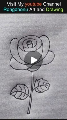 a drawing of a flower with the words, visit my youtubee channel