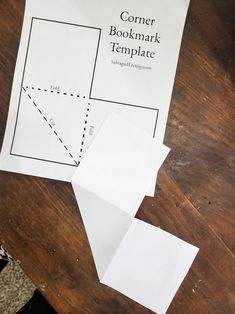 the corner bookmark template is cut into squares