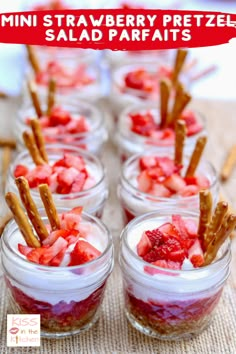 small jars filled with food on top of a table