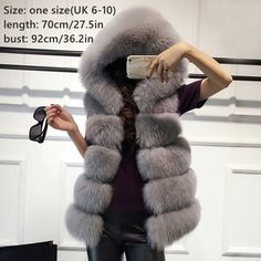 Please note this is in Asian sizing, smaller than western size e.g. UK, US, AU. Please check the measurements carefully before making a purchase. Please allow 2-4cm discrepancy due to different measurement method. Lady Midlength Hooded Waistcoat Vest Top Gilet Faux Fur Warm Casual Furry Winter Photos may slightly different from actual item's color due to the lighting during photo shooting or the monitor's display. This item is for 1pc waistcoat and excludes all the accessories. Material: faux fu Fake Fur Vest, Fur Vest Women, Fur Waistcoat, Fox Fur Vest, Fox Coat, Fur Gilet, Womens Faux Fur Coat, Fox Fur Jacket, Casual Outerwear