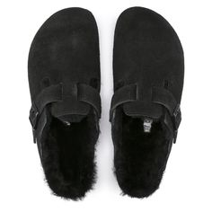 Boston Suede Leather Black Birkenstock, Birkenstock Men, Birkenstock Boston Shearling, European Shoes, Boston Shearling, Black Clogs, Western Wear Outfits, Birkenstock Women, Boston Clog